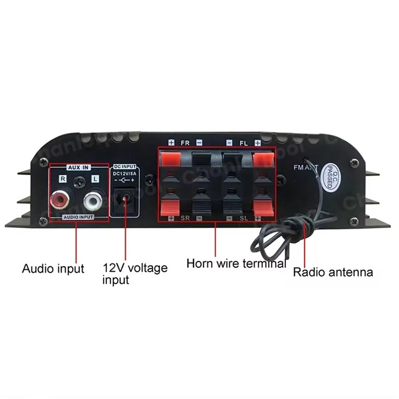 1600W Digital Power Amplifier Bluetooth Stereo HiFi Audio 4CH USB SD FM Remote photo 6