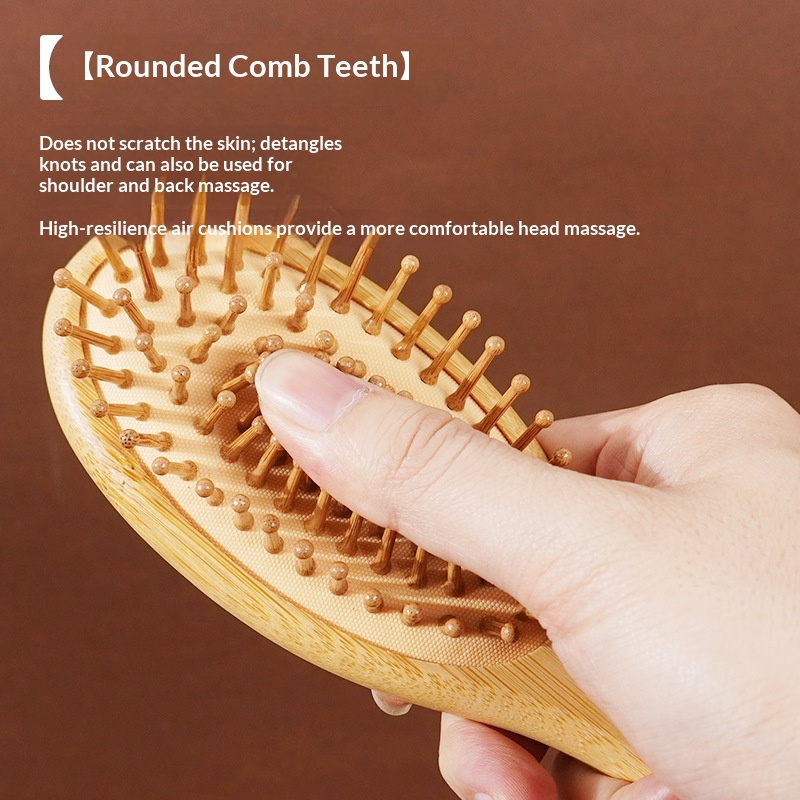 Manufacturer Wholesale Bamboo Air Cushion Comb Scalp Massage Health Care Air Bag Comb Home Daily Use Smooth Hair Straight Hair Large Board Comb photo 7
