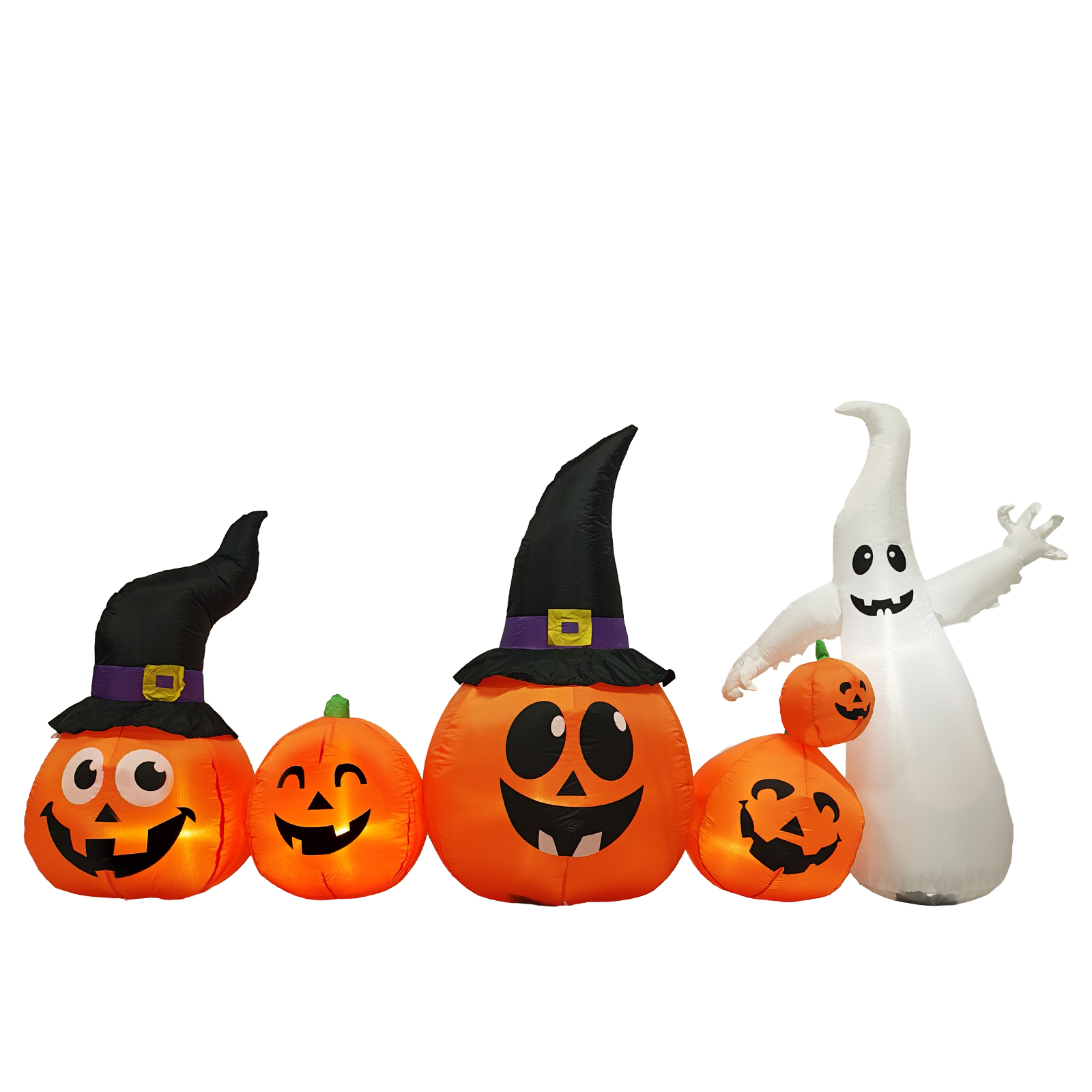 8FT Long Halloween Inflatables Pumpkins Ghost Outdoor Decorations,Blow Up Yard Decoration With Built-in LEDs Lighted For Lawn Garden Outside Indoor Decor photo 8