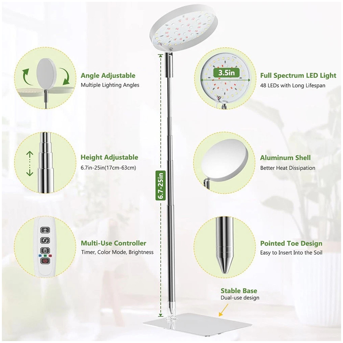 LED Plant Grow Lights For Indoor Plants Dimmable Growing Lamp USB Full Spectrum photo 3