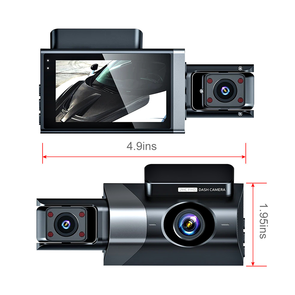 1296P HD Wifi Dash Cam Pro Car Camera Recorder 3-Lens Front Rear Night Vision UK photo 1