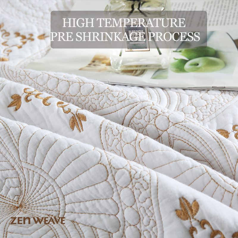 3-Piece Arabesque Quilted Bedspread Set Luxury Hotel Collection, No Clumping Pre-Shrunk Envelope Closure Shams Luxury Hotel Collection, No Clumping Pre-Shrunk Envelope Closure Shams photo 3