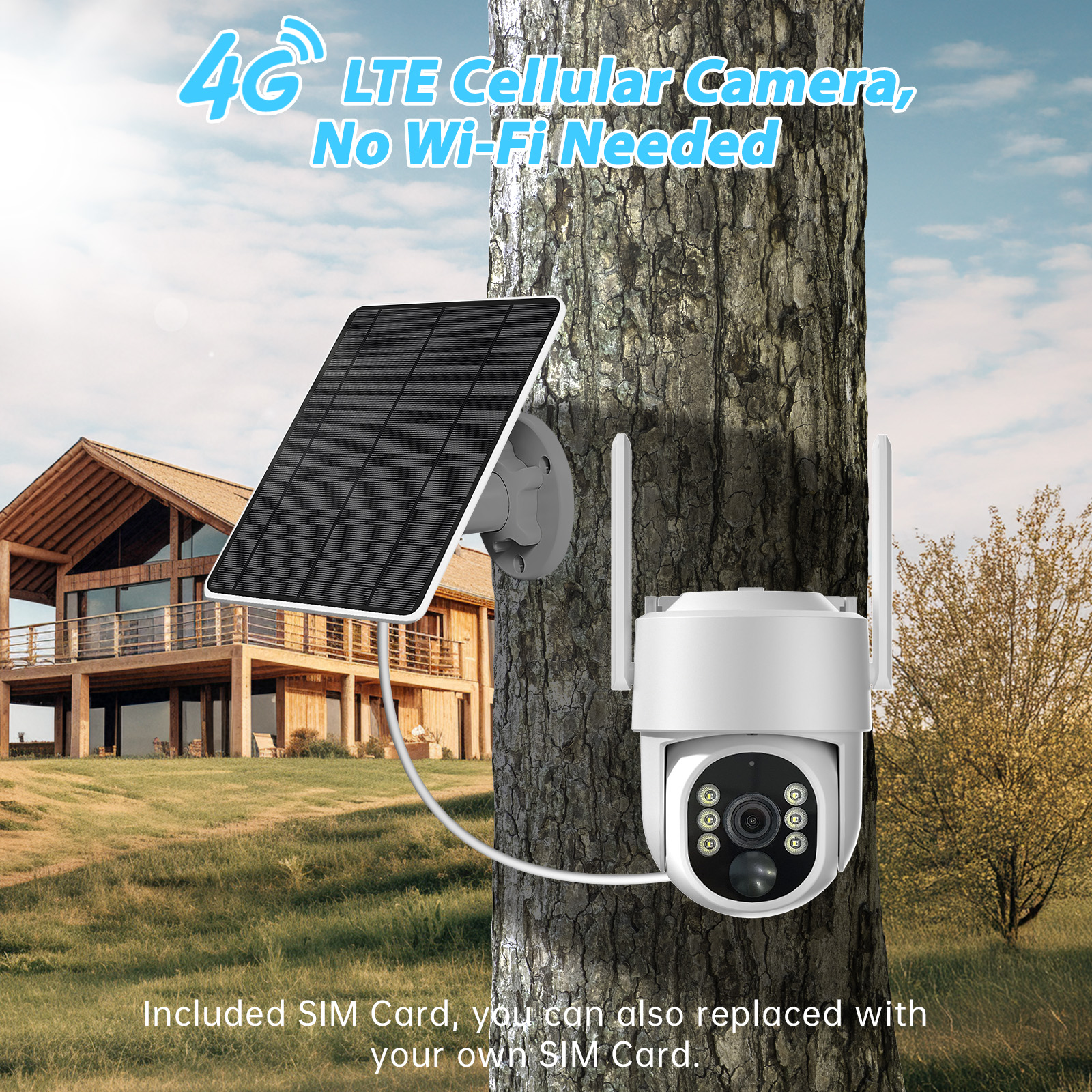 4G Rechargeable Battery PTZ CAMERA With 64GB Memory Card 4MP Dome Solar Camera CCTV Security 360 Degree Ip PTZ Camera photo 2