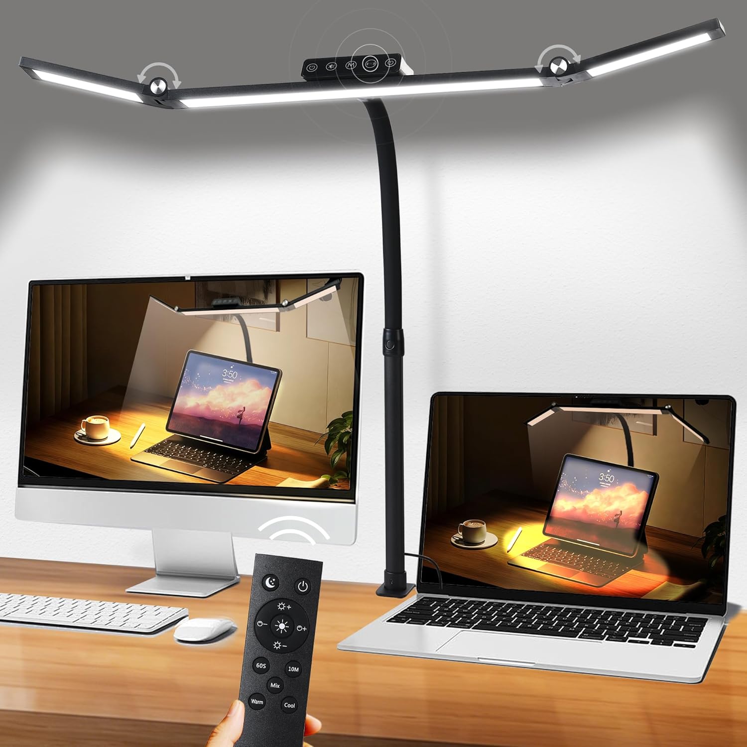 Led Desk Lamp With Clamp - Reading Table Lamp For Home Office With Atmosphere photo 1