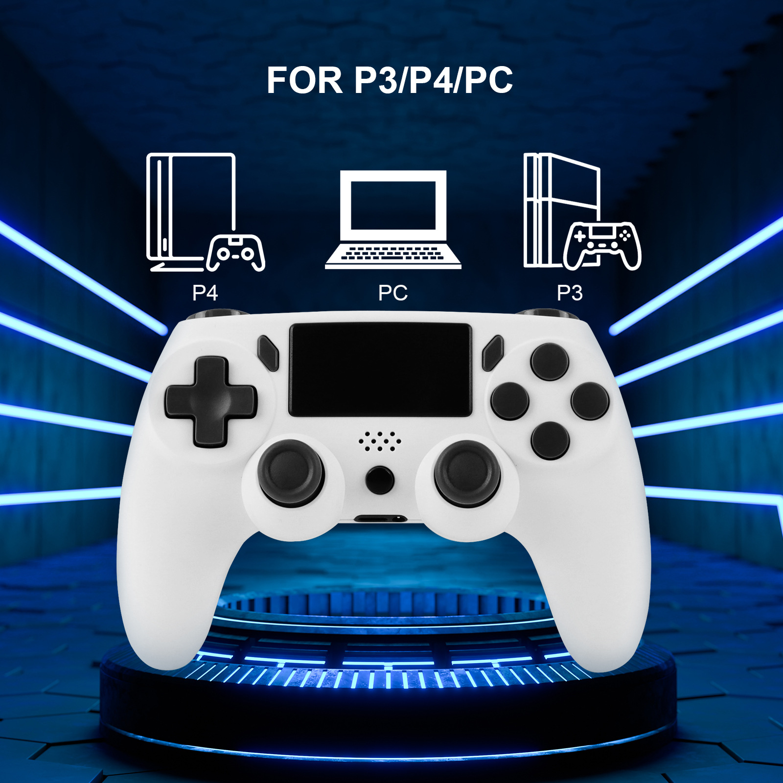 The Manufacturer's PS4 Game Controller Features A Six-axis Gyroscope With Dual Vibration Motion Sensing, A PC Computer, And A PS4 Wireless Bluetooth Game Controller photo 4