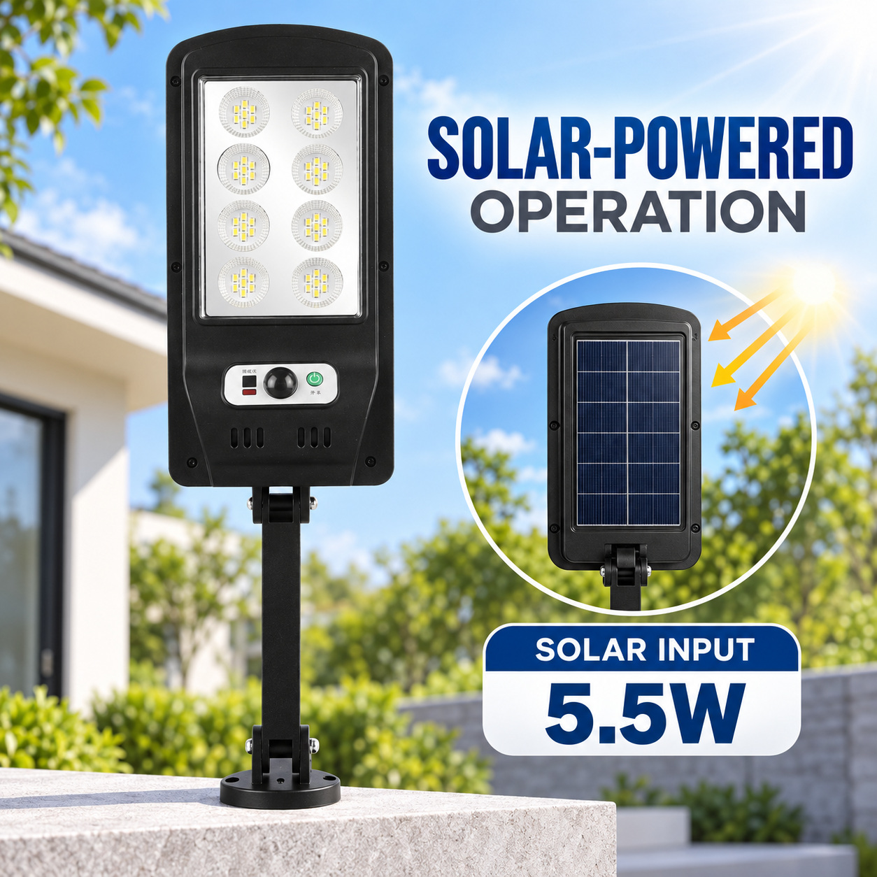 Solar Powered Rechargeable Motion Sensor Waterproof LED Work Light 20W 1500mAh For W755 8 IP65 photo 2