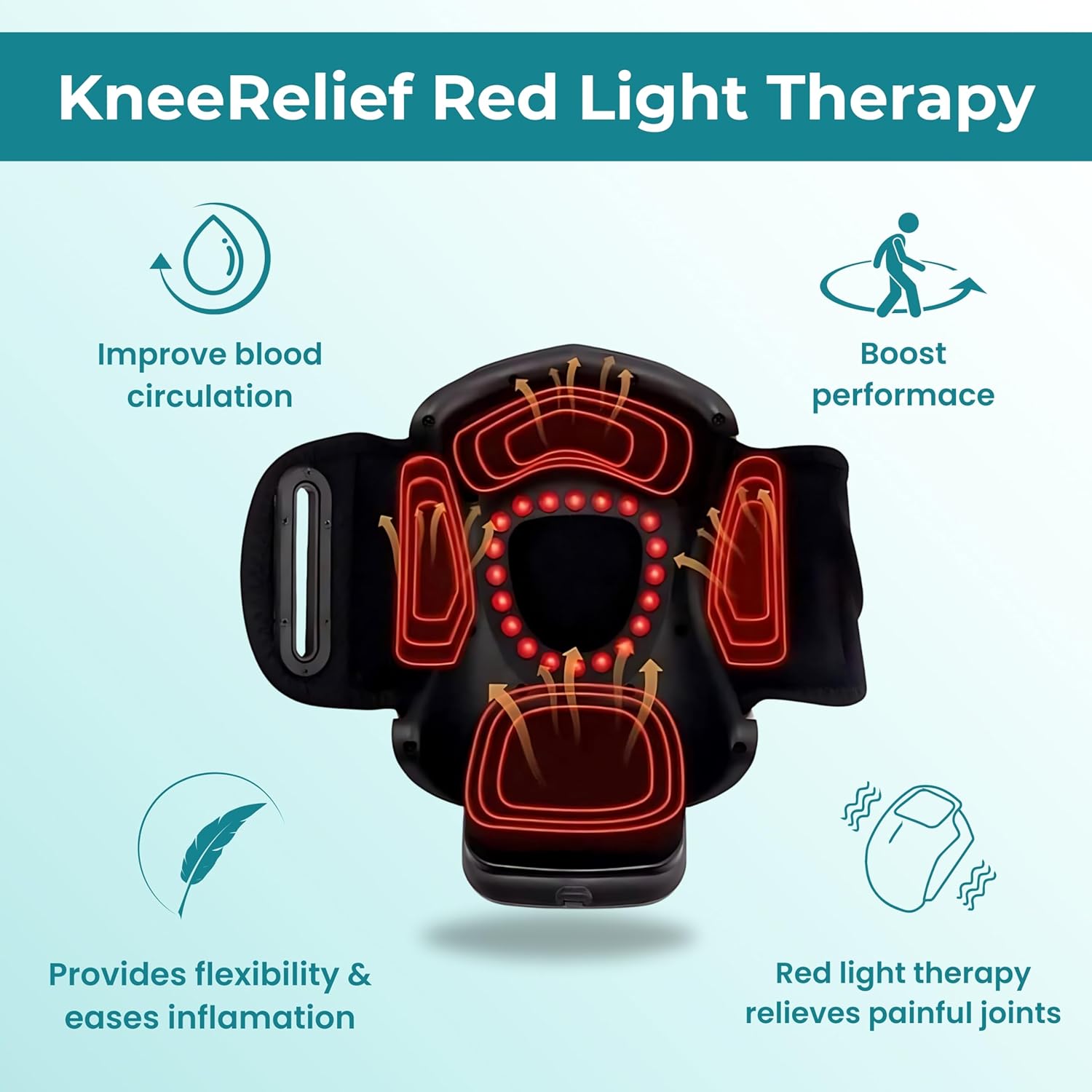 Knee Massager  For Pain Relief With Heat And Dual Red Light Therapy, Adjustable Straps, Memory Function, Relax Tight Muscles photo 4