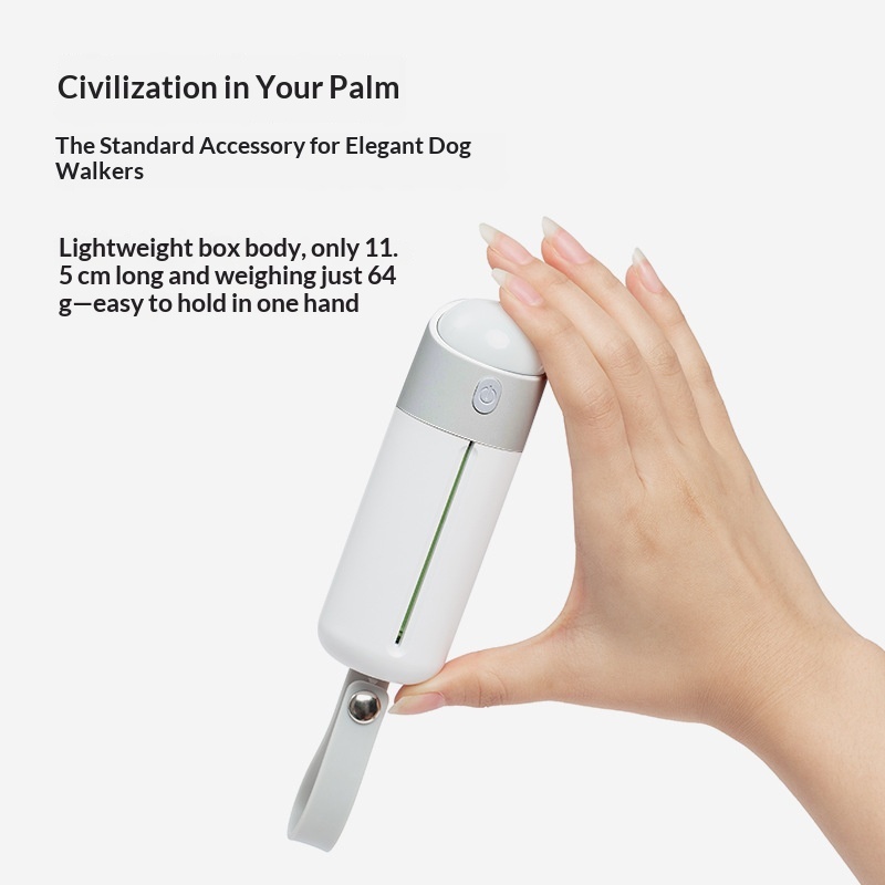 Pet Toilet Pet Garbage Bag Distributor With LED Light Lighting Portable Pick-up Dog Walking Artifact Charging photo 4