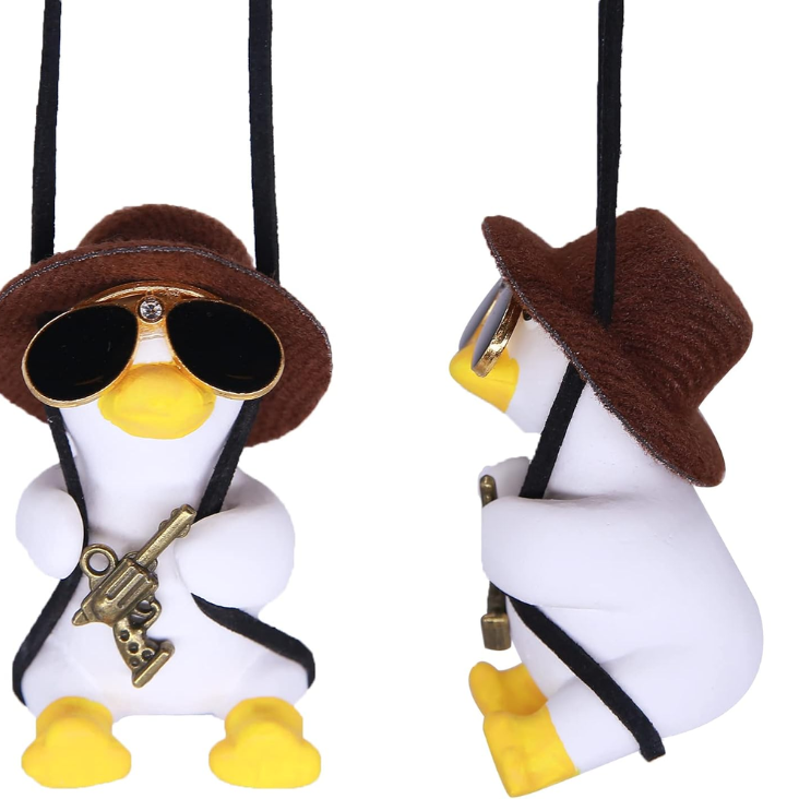Cool Swinging Duck Car Hanging Ornament, Pendant Interior Rearview Mirror Decoration And Car Rear View Mirrior Hanging Accessories photo 5