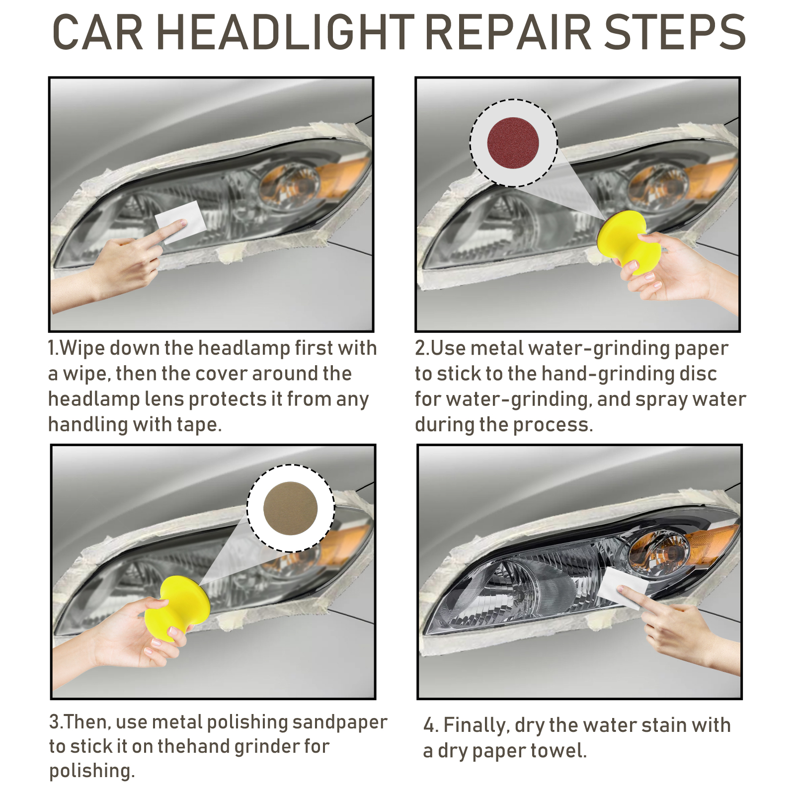Rayhong Automotive Ceramic Headlight Repair Kit, Repair Scratches Yellow Polishing Headlight Shade Turned New Light photo 3