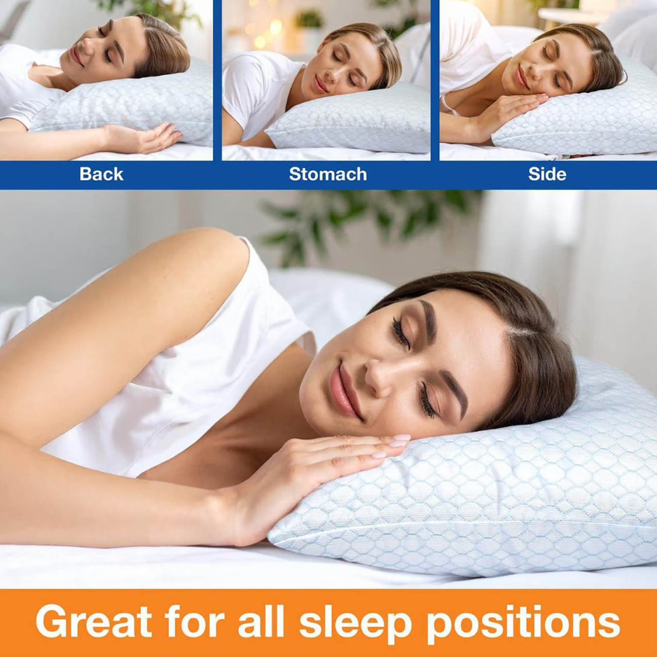 2-Pack Cooling Down Microfiber Pillows, Standard Queen Size photo 4