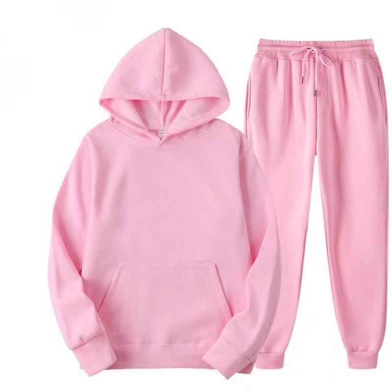 2025 New Men Spring Autumn Solid Hoodie 2Pcs Tracksuit Casual Sport Suit photo 6