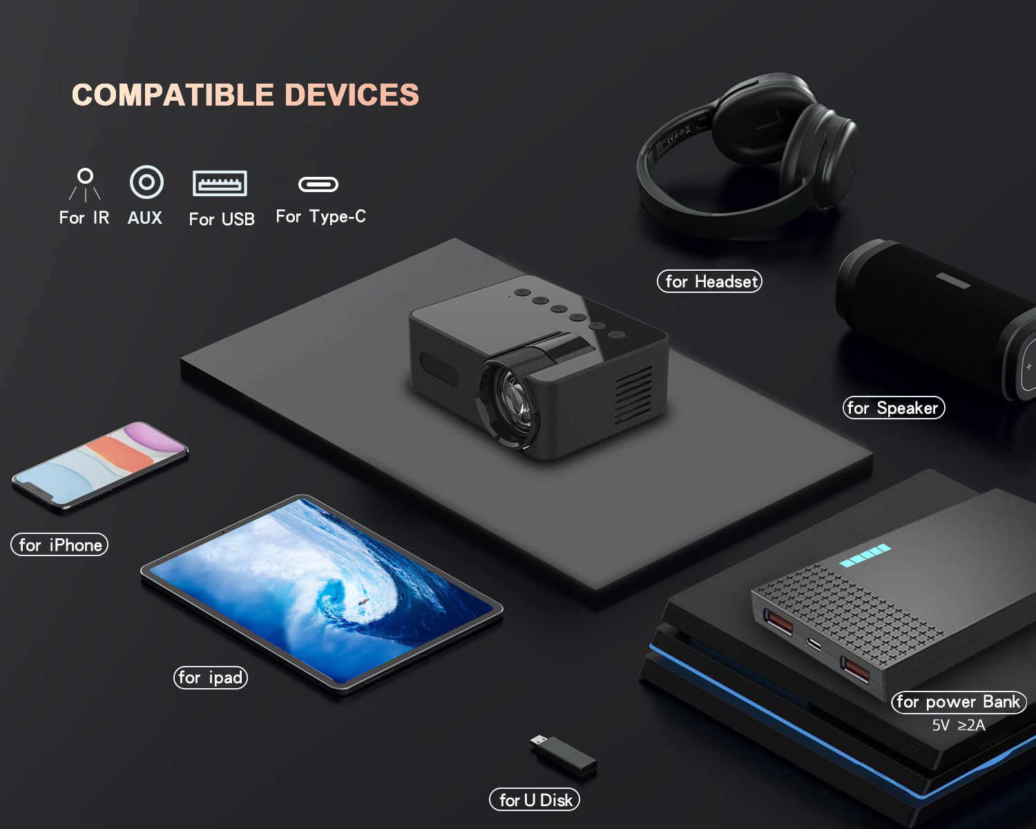 New YT100 Portable Mini Home Projector photo 3