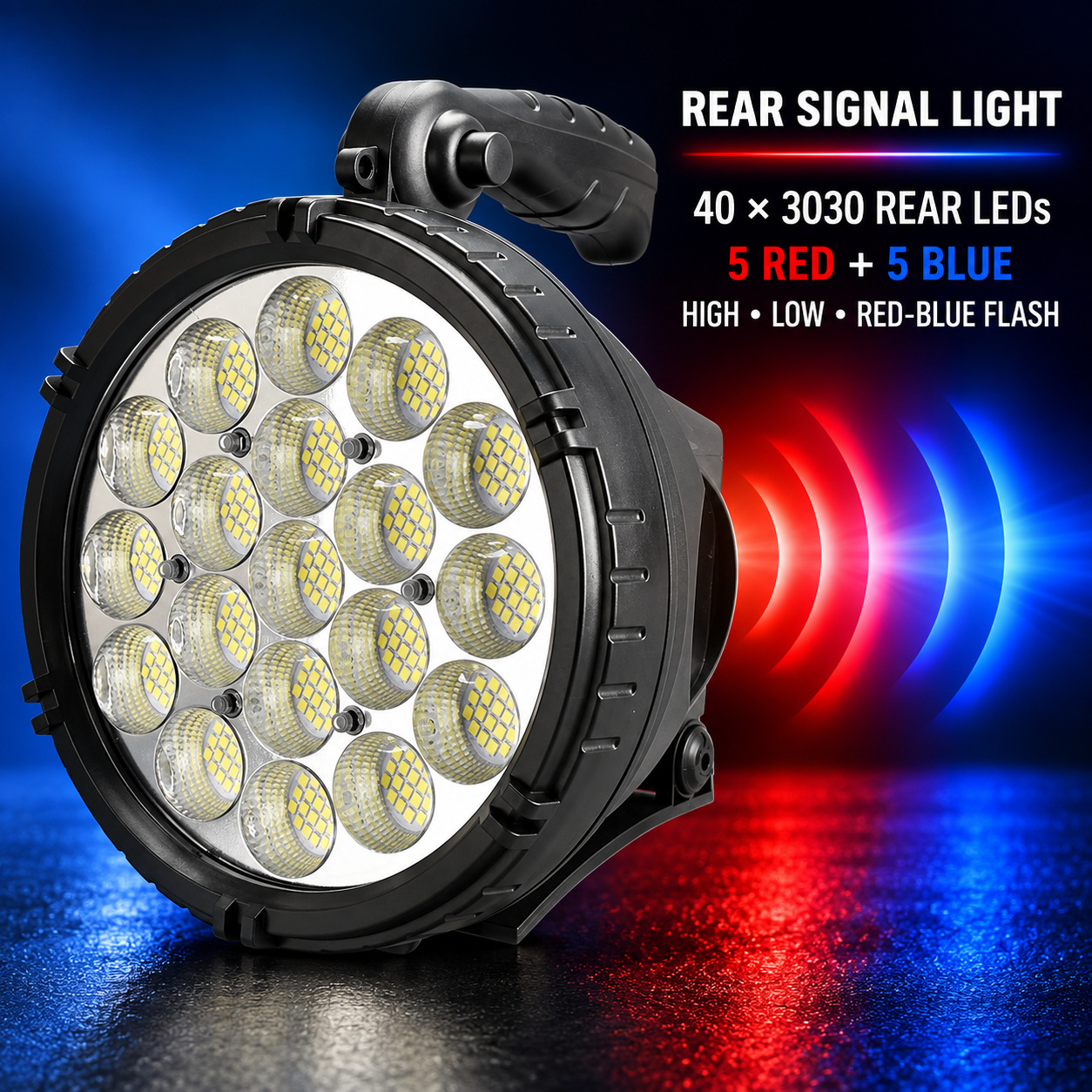 Rechargeable Battery Display LED Work Light 9000mAh For Auto W868A 2200LM Flood 6x 18650 Red photo 4