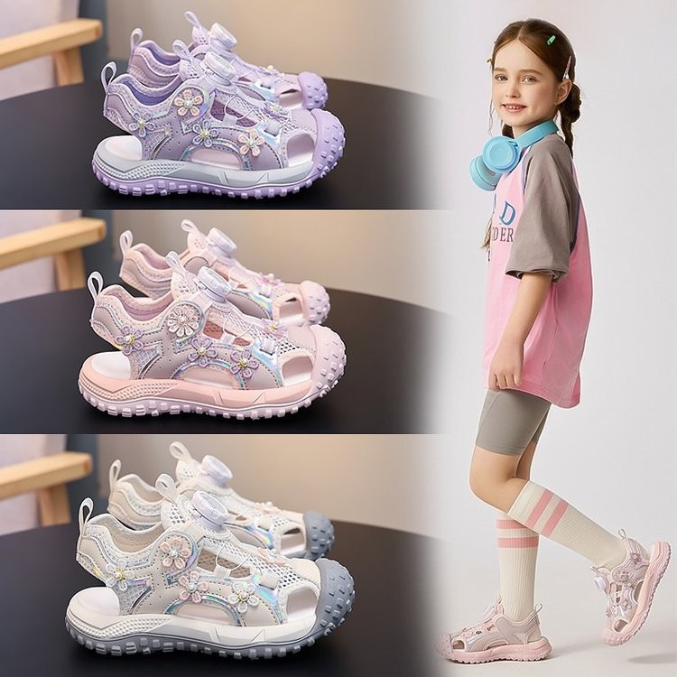 2026 Summer New Girls Closed-Toe Sandals, Kids Soft Sole Non-Slip Beach Shoes, Girls Sports Sandals photo 1