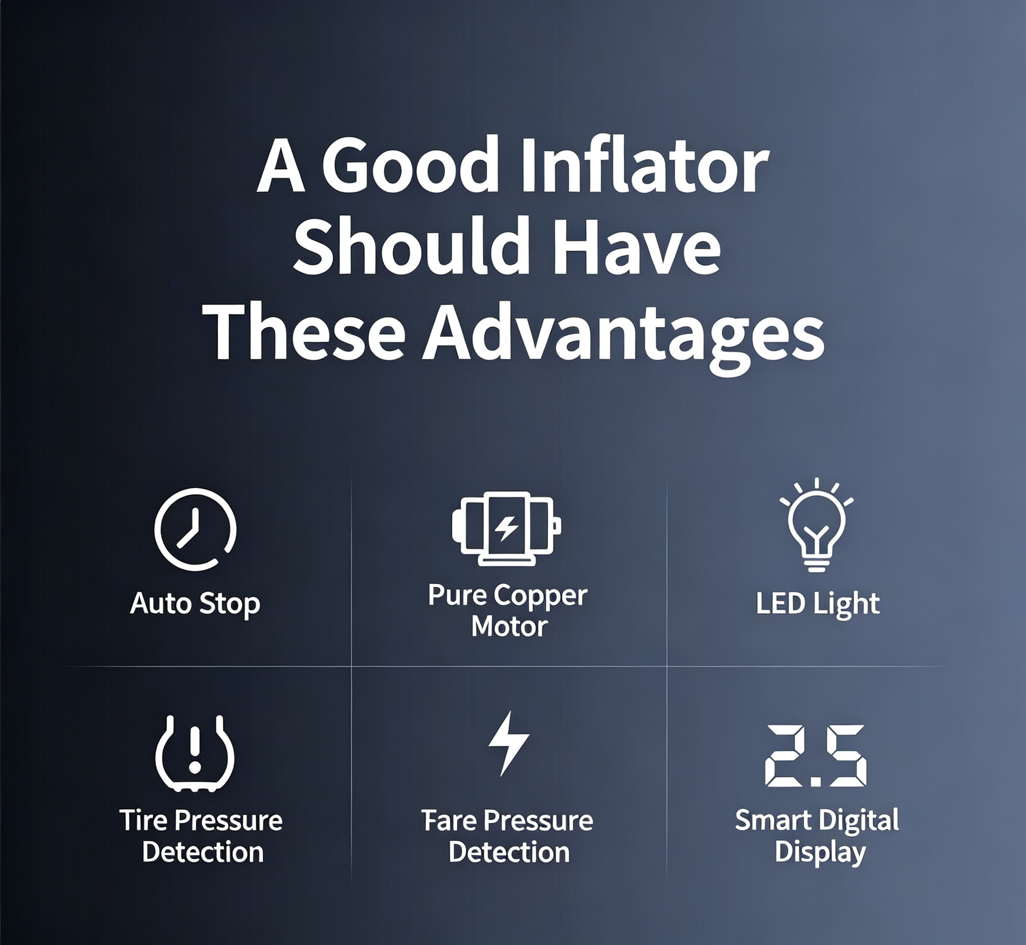 Portable Tire Inflator, 150PSI Car Air Compressor Pump Smart Digital Display With Auto Stop LED Lighting 12V Electric Tire Air Pump For Car Motorcycle Bicycle Tires And Balls photo 2