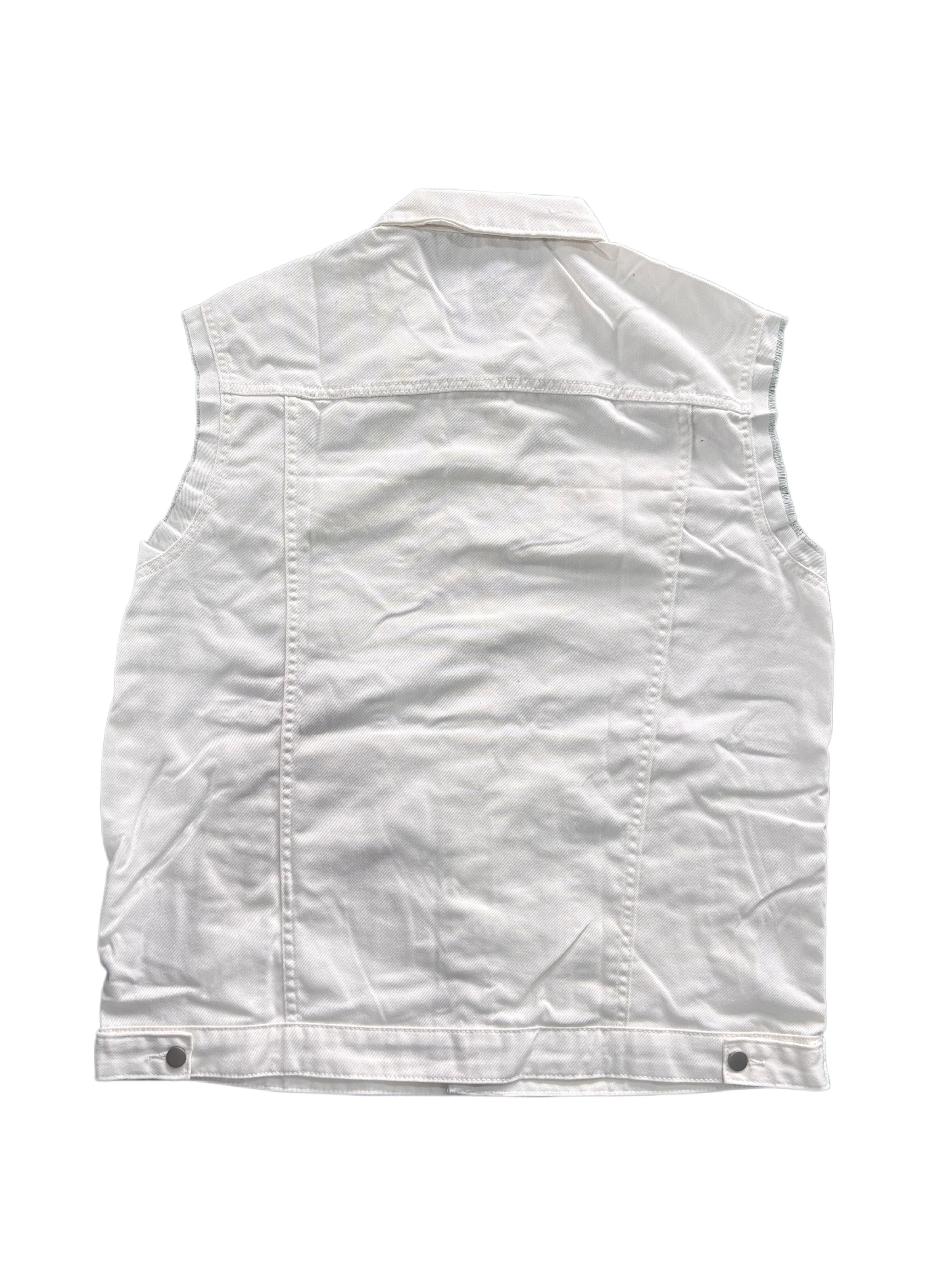 White Denim Vest Men Classic Sleeveless Jean Jacket Button Front US Warehouse Inventory photo 5