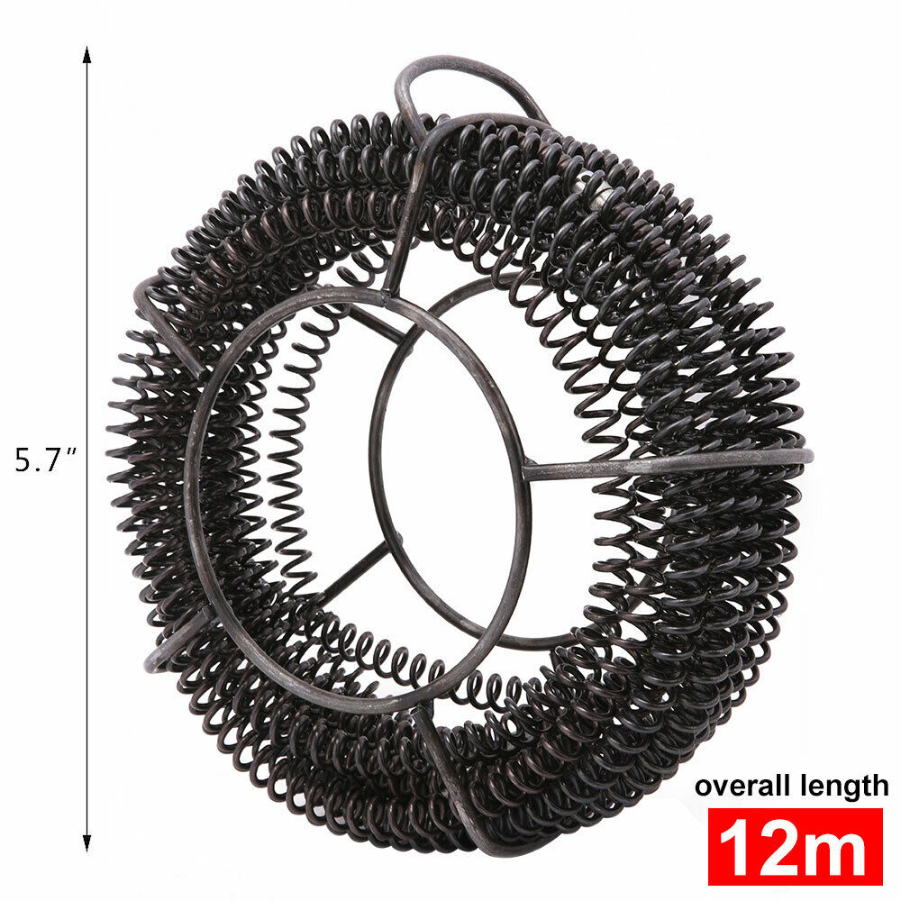 Plumber Drain Snake Pipe Cleaner Pipeline Sewer 12M 7 Drill Bit Tool photo 7