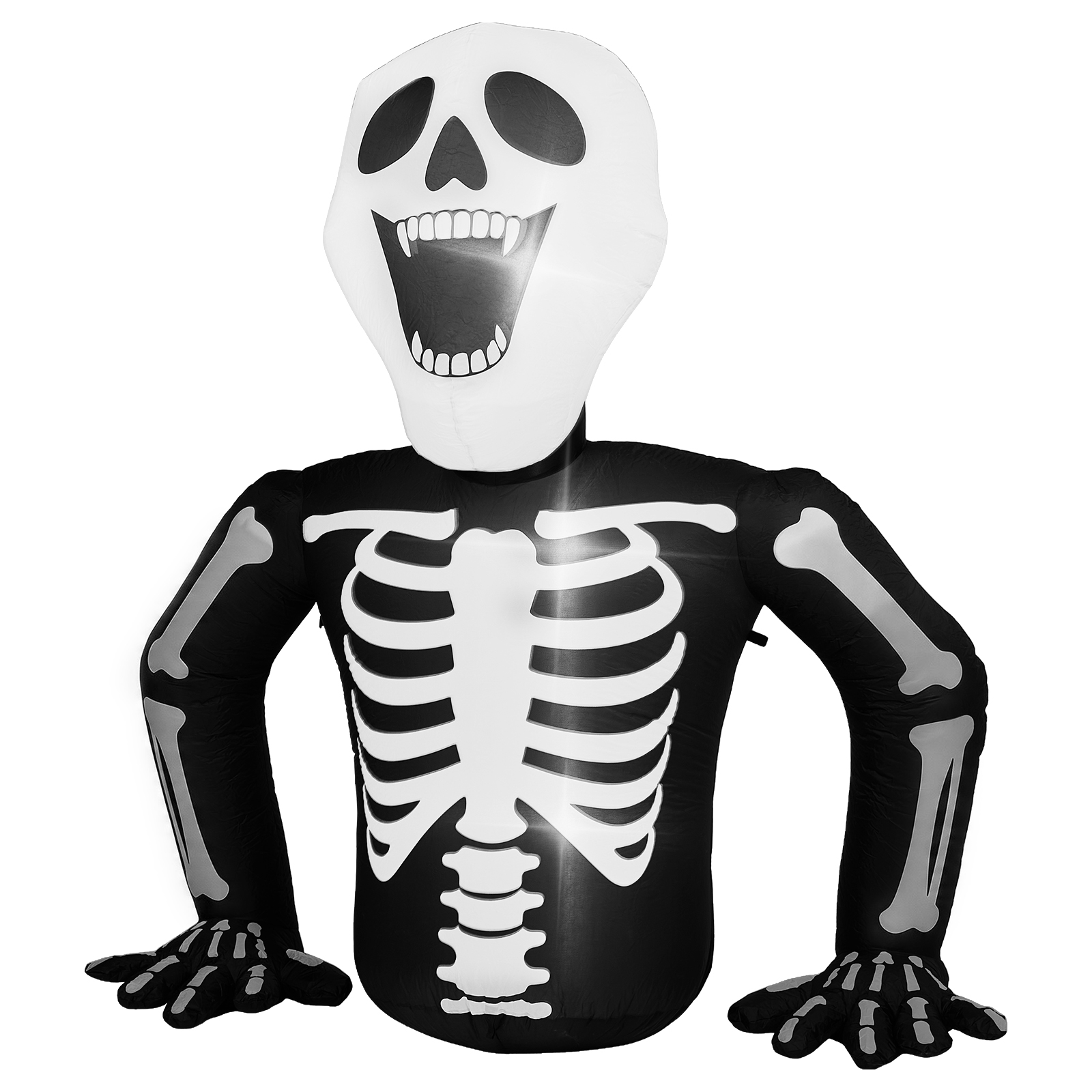 6ft Half-Skull Inflatable Decoration With 3 LED Lights,Black And White,1000mA,12V US Standard photo 5