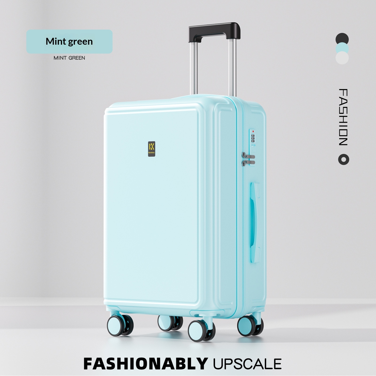 2026 New Luggage Trolley Case Student 20 Inch Lightweight Boarding Large Capacity Password Travel Leather Box Male - DY5209 Mint Emerald photo 1
