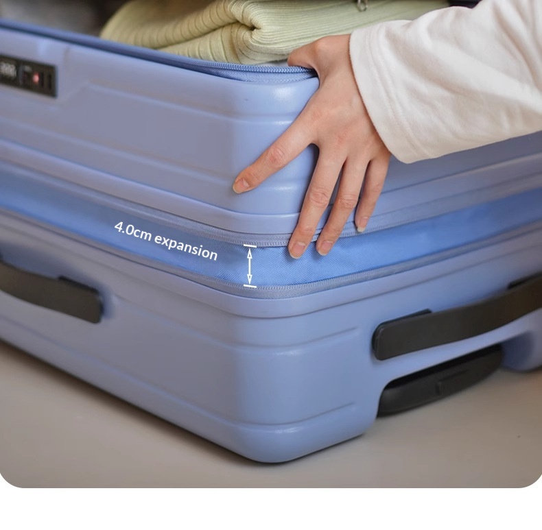 New Side-Opening Expandable 20-Inch Carry-On Rolling Suitcase 26-Lock Travel Luggage 24-Large Capacity Leather Bag For Men And Women photo 3