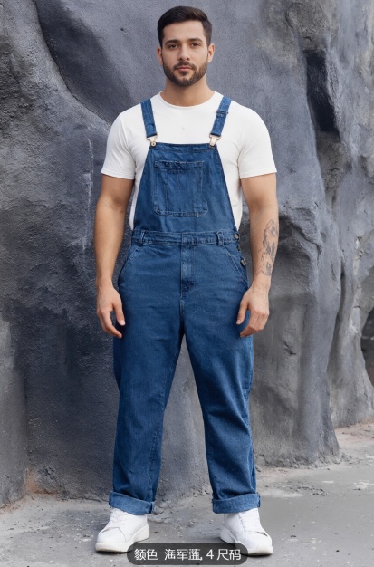Plus Size Mens Denim Overalls Big And Tall Dark Indigo Loose Fit Bib Overalls US Ready StockPlus Size Mens Denim Overalls Big And Tall Dark Indigo Loose Fit Bib Overalls US Ready Stock photo 1