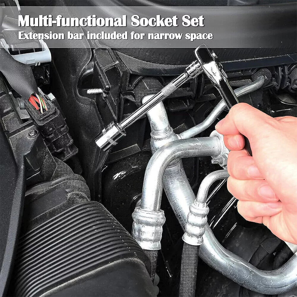 53 Pcs 1 4 Drive Socket Set&Tool Sets Ratchet Wrench Set With Bit Socket Set UK photo 7