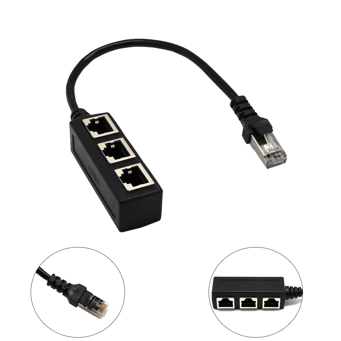 Network Cable Adapter Cable Connecting Line One Male 3 Bus CATE 6 Line photo 5