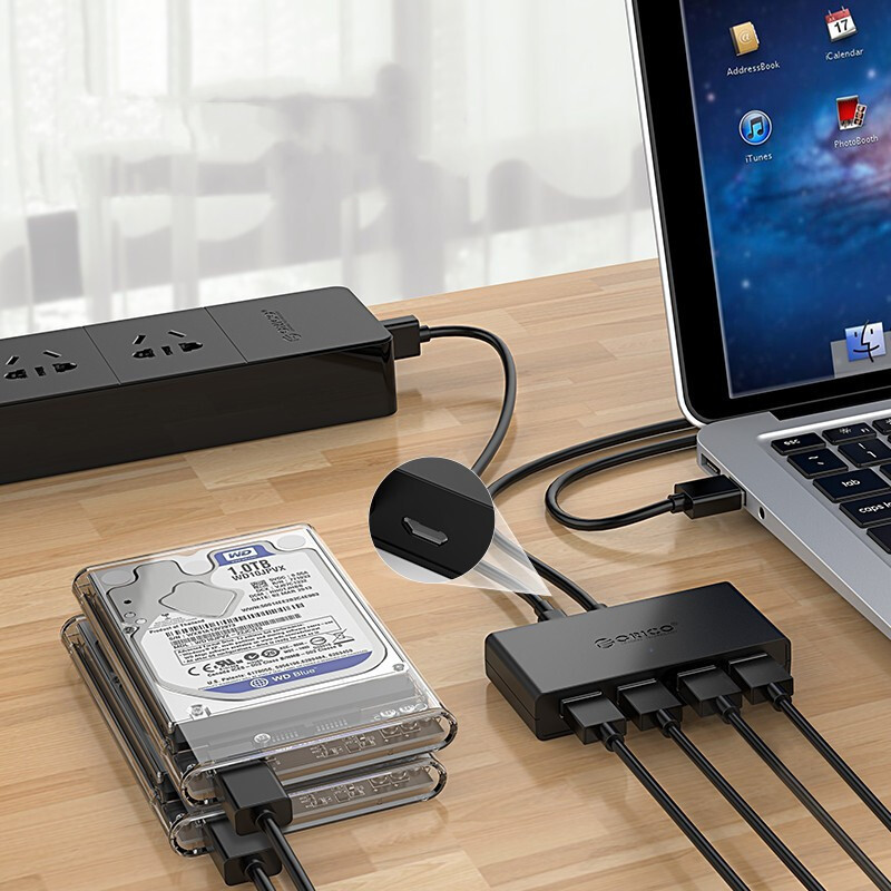 ORICO G11-H4 Laptop USB3.0 Hub HUB Extension Cable With Auxiliary Power Supply Port photo 4