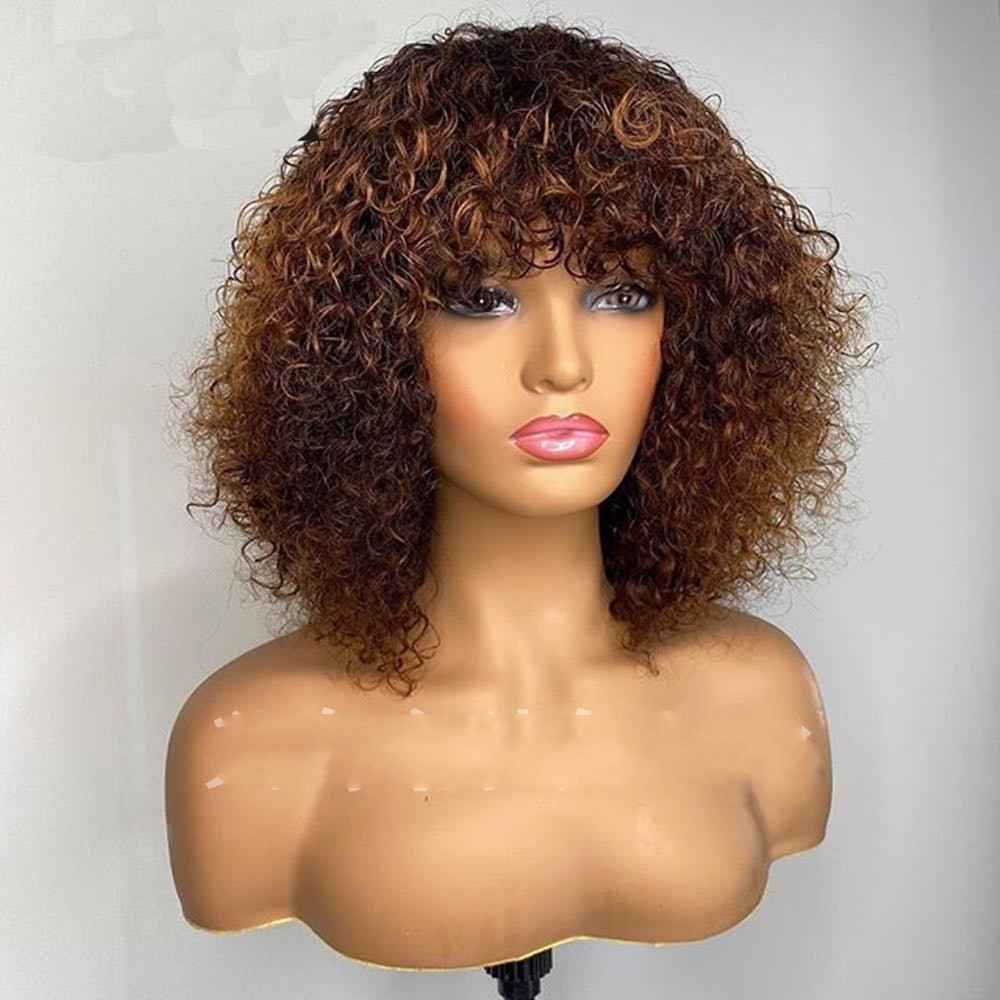 Women's Black African Small Curly Short Curly Hair Wig Long Hair Wig Short Curly Hair photo 5