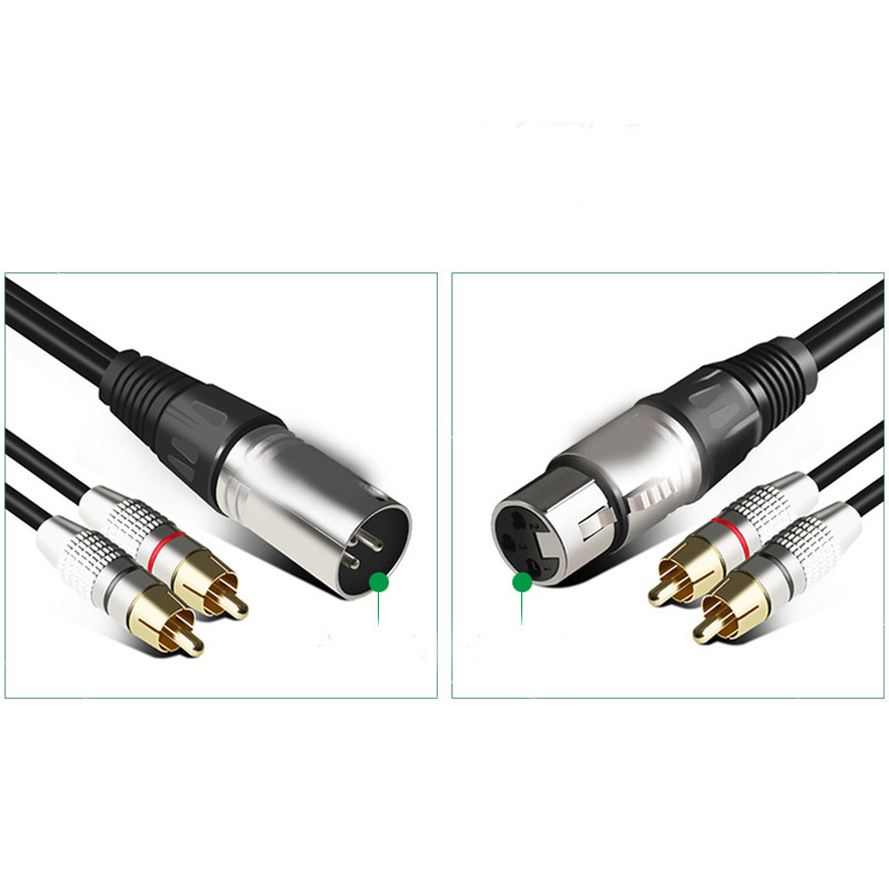 Canon To Dual RCA Audio Line Canon Male And Female To 2 RCA Lotus Line XLR Canon One-point Two-speaker Amplifier photo 8