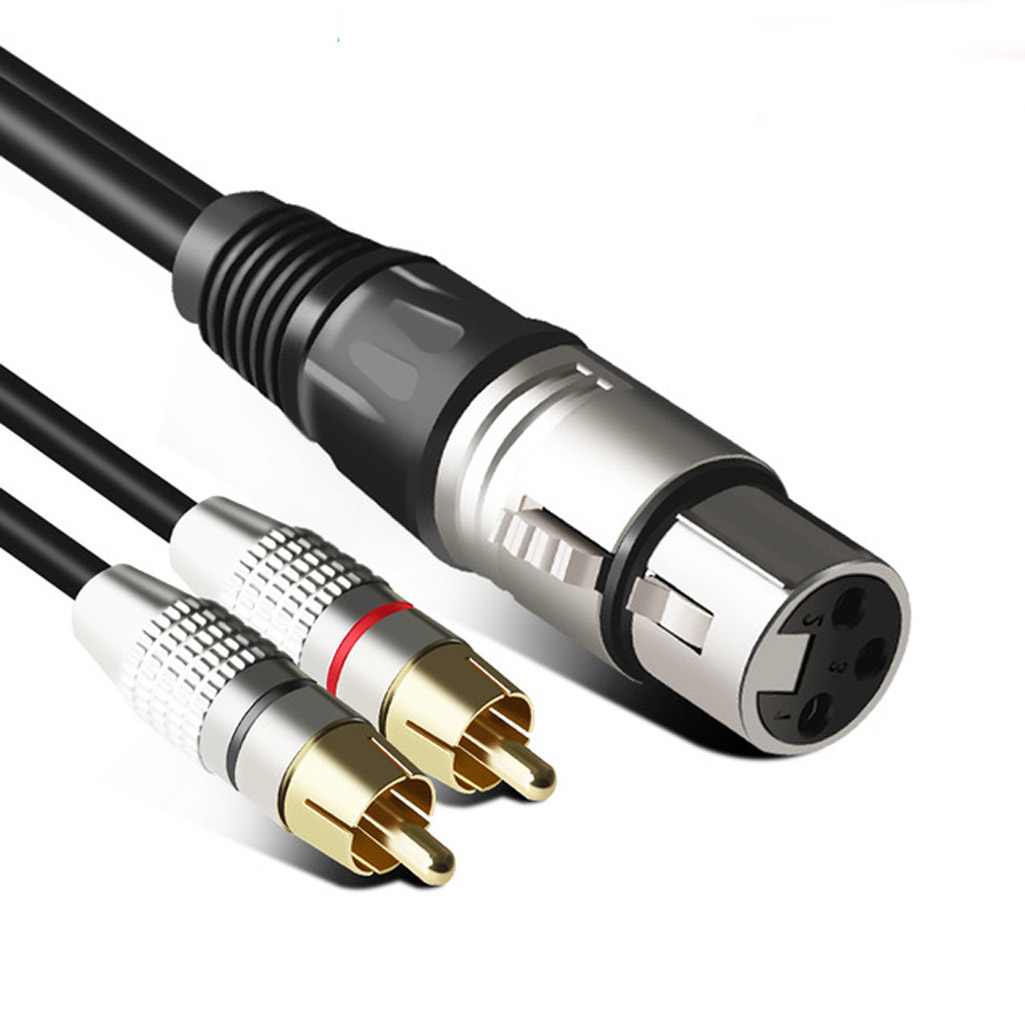 Canon To Dual RCA Audio Line Canon Male And Female To 2 RCA Lotus Line XLR Canon One-point Two-speaker Amplifier photo 7