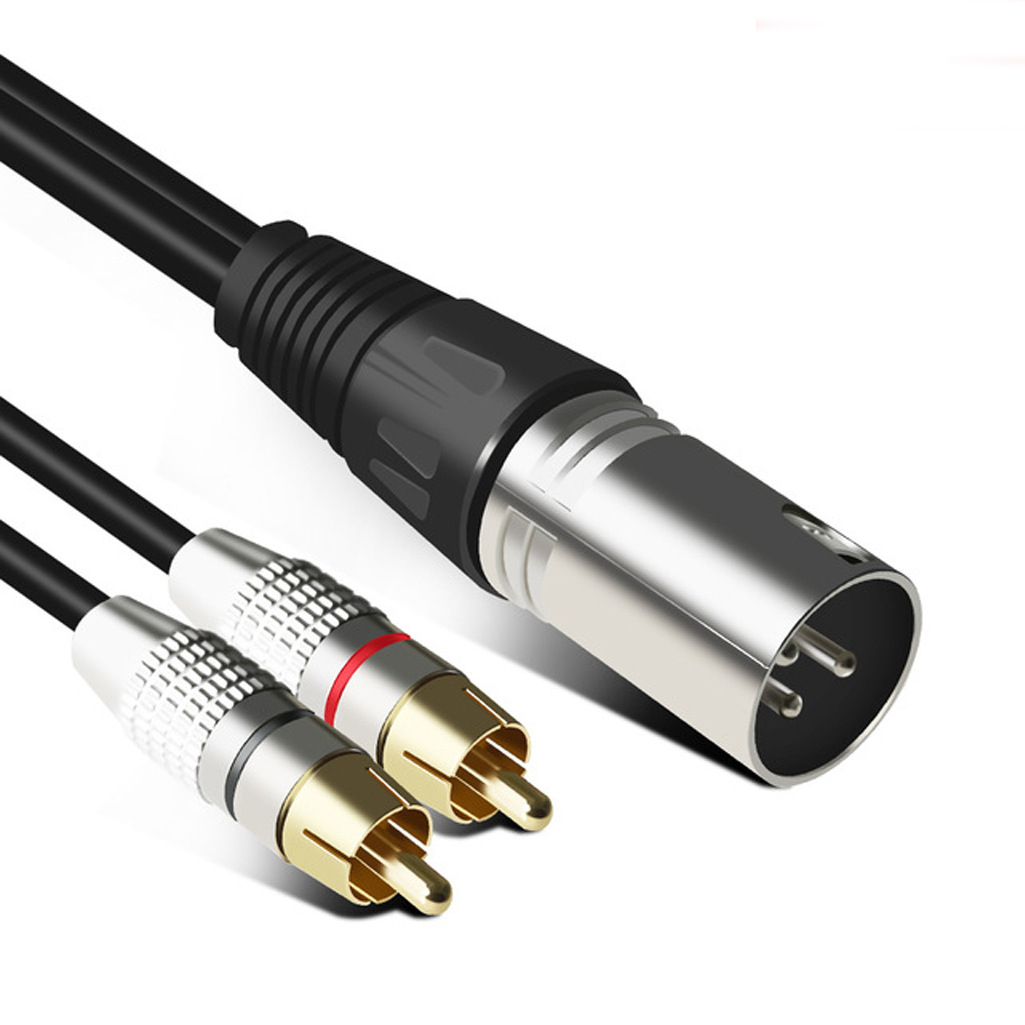 Canon To Dual RCA Audio Line Canon Male And Female To 2 RCA Lotus Line XLR Canon One-point Two-speaker Amplifier photo 3