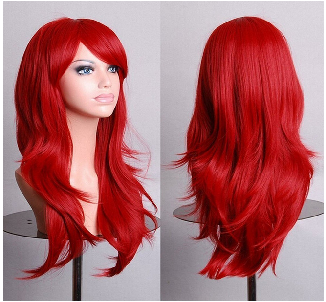 Cos Long Roll Anime Cosplay Color European And American Wig Foreign Trade Multicolor photo 6