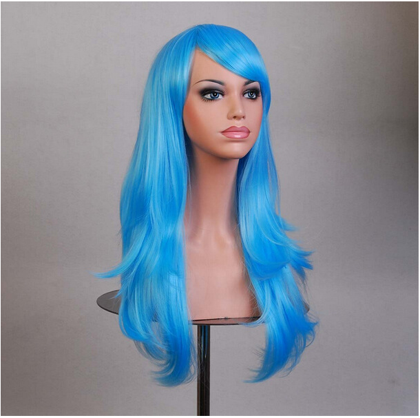 Cos Long Roll Anime Cosplay Color European And American Wig Foreign Trade Multicolor photo 1