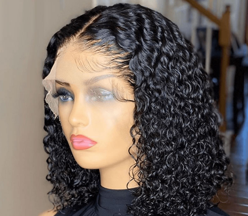 Hand Wound Tube Black Short Curly Hair Chemical Fiber Headgear photo 4