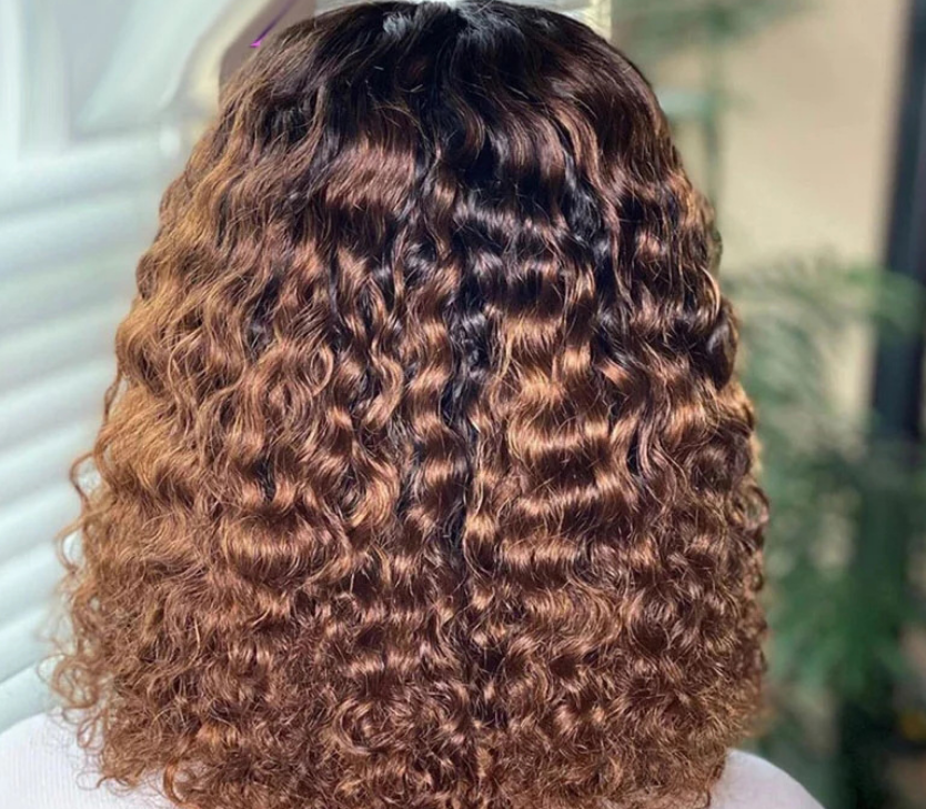 Hand Wound Tube Black Short Curly Hair Chemical Fiber Headgear photo 2