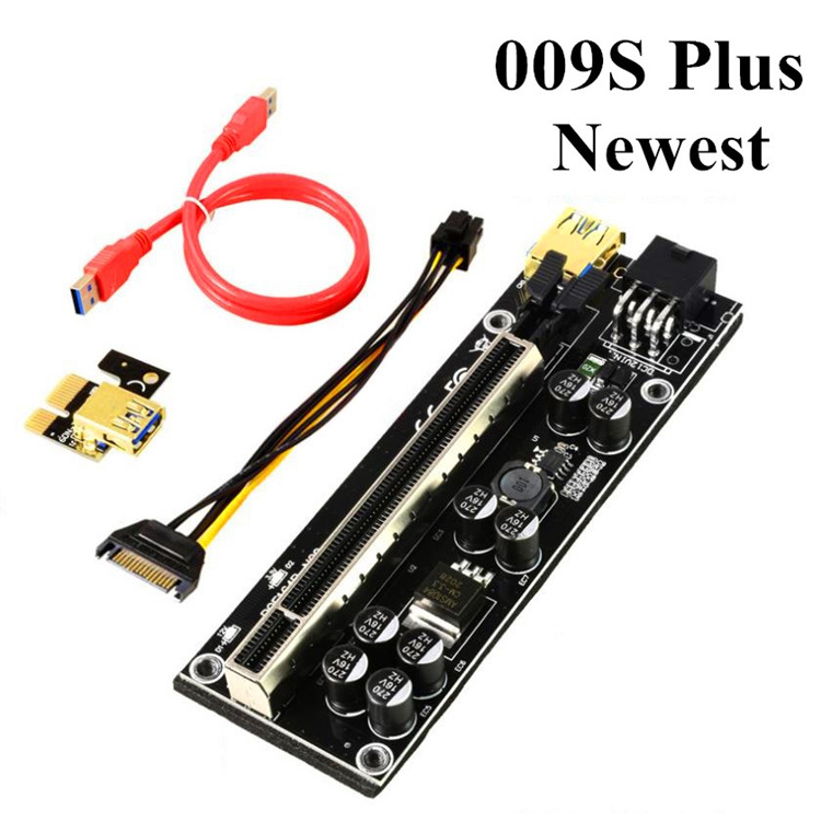 Riser Card 009s Plus PCI-E PCIE PCI Express X16 GPU 6in Adapter card USB 3.0 Cable 1X 16X Extender photo 2