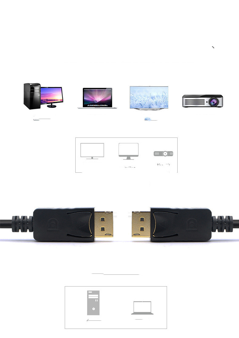 1.8m DP Male To DP Male Extension Cable DisPlayPort Video Cable DP To DP photo 2