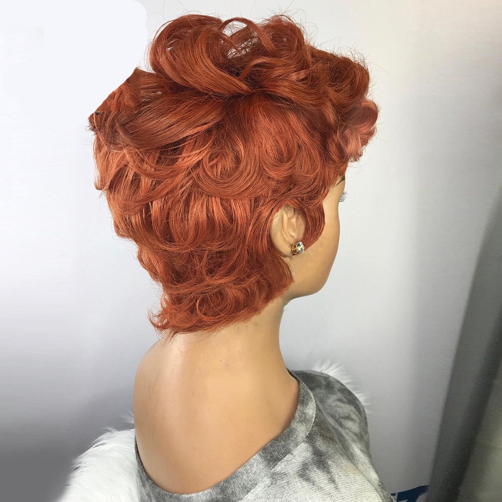Orange Short Curly Hair Fluffy Chemical Fiber Headgear photo 5