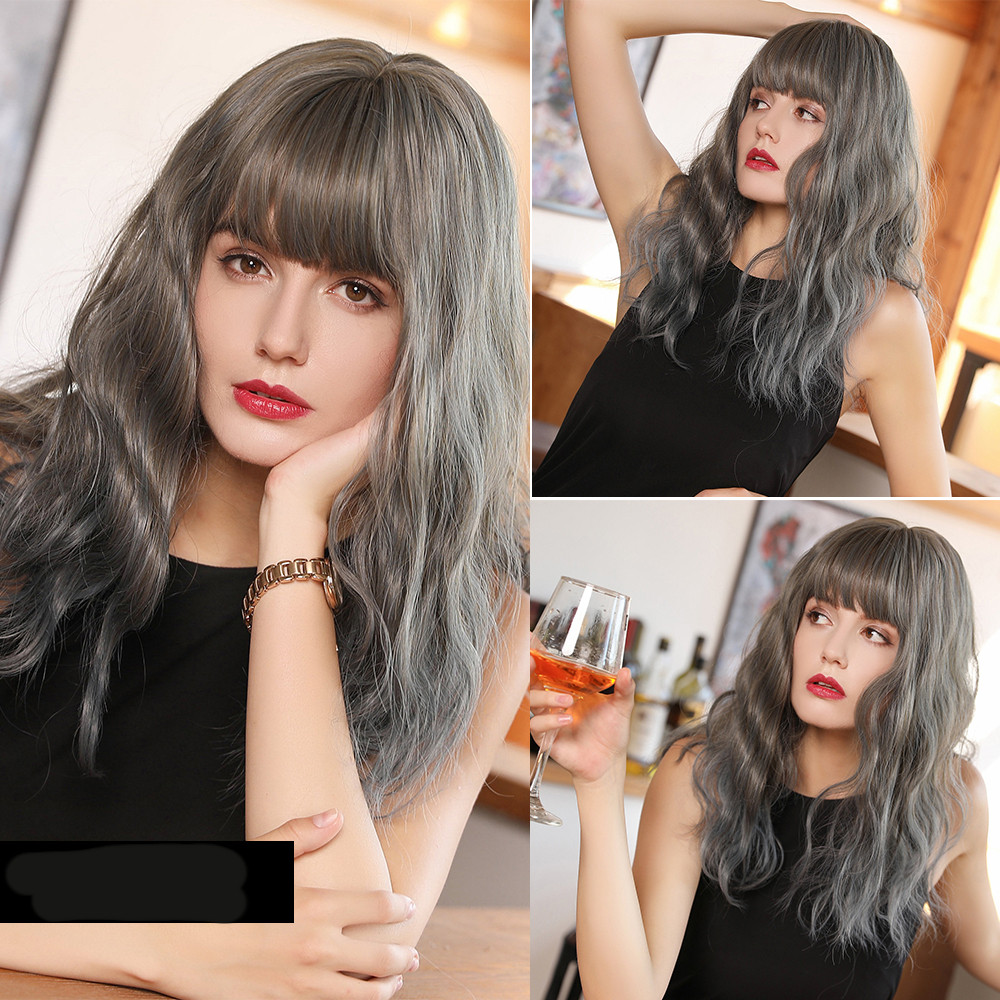 Black Gradient Gold Ladies Short Curly Hair photo 5