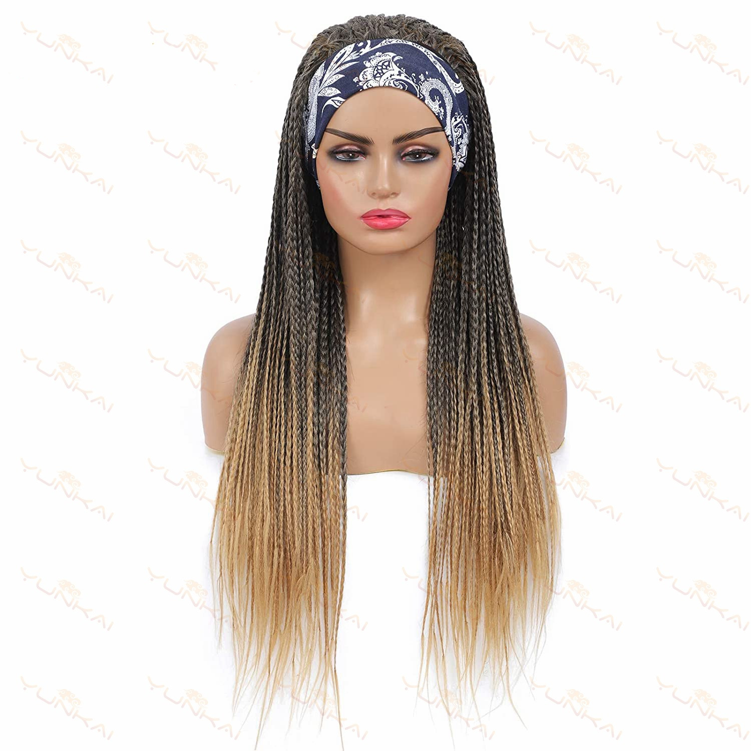 S Turban Wig Cover African Dirty Braid Hair Band Three-strand Braid Head Cover photo 4