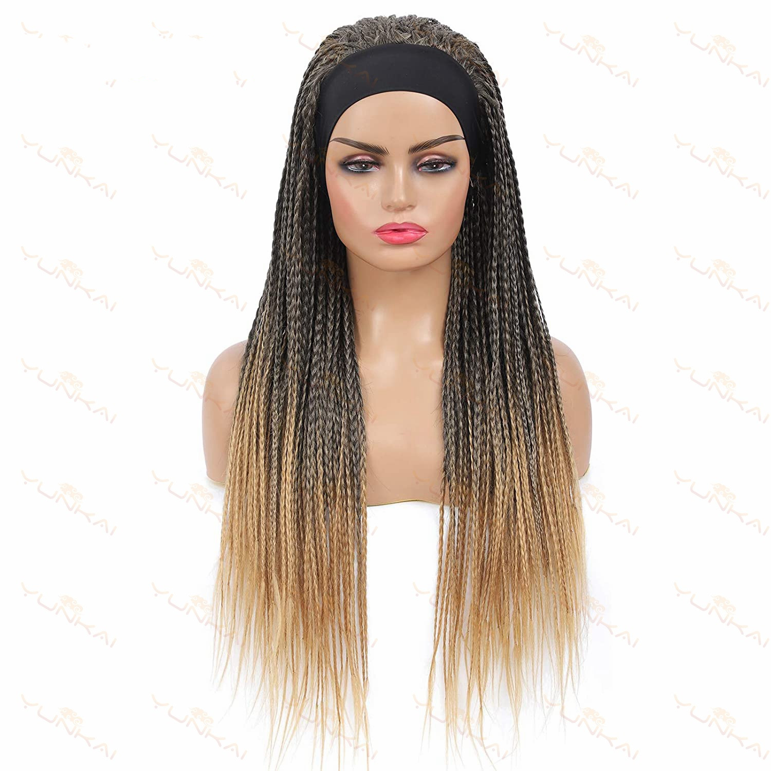S Turban Wig Cover African Dirty Braid Hair Band Three-strand Braid Head Cover photo 3