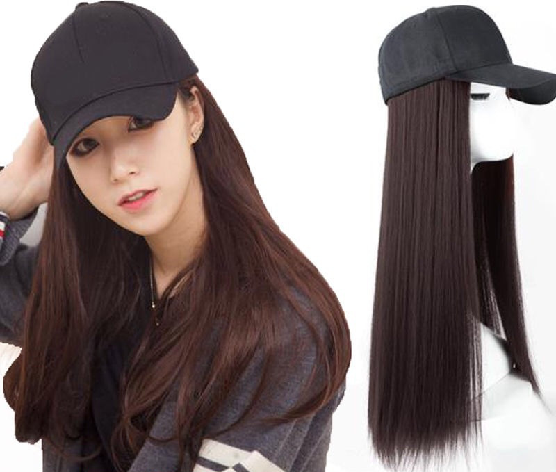 Hat Wig Ladies Long Hair One Big Wave Curly Hair Headgear Fashion Hat With Wig Net Red photo 2