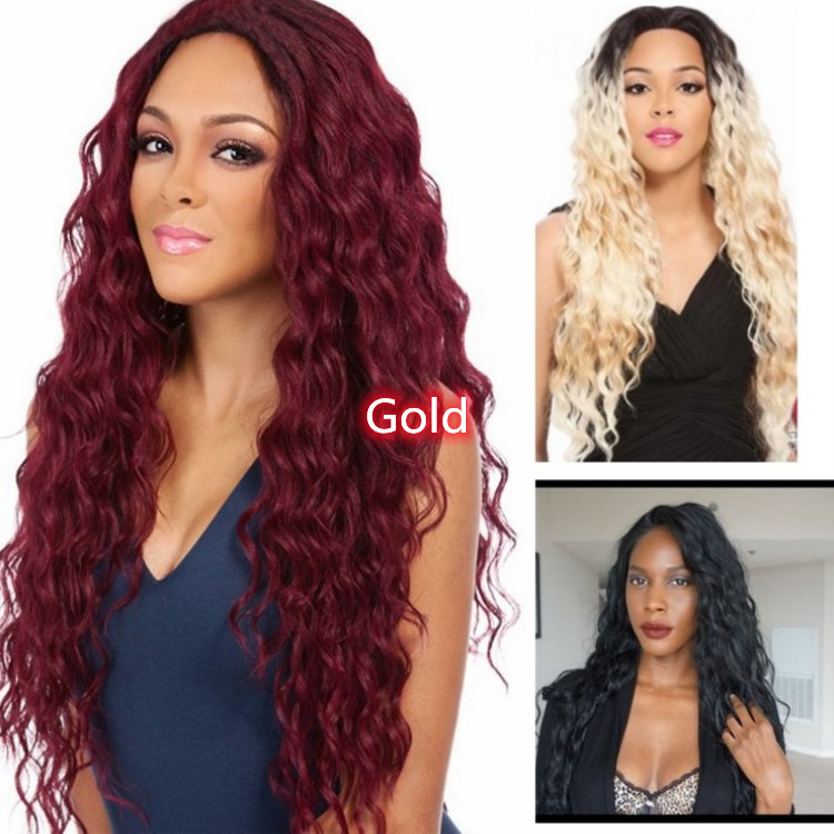 Wig Wine Red Corn Whisker Wig Black Small Curls photo 3