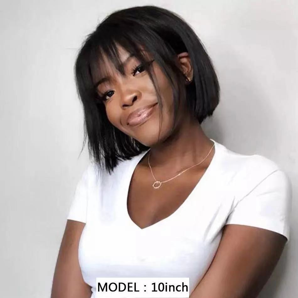 Wig Female Short Hair BoBo Head Air Bangs photo 5