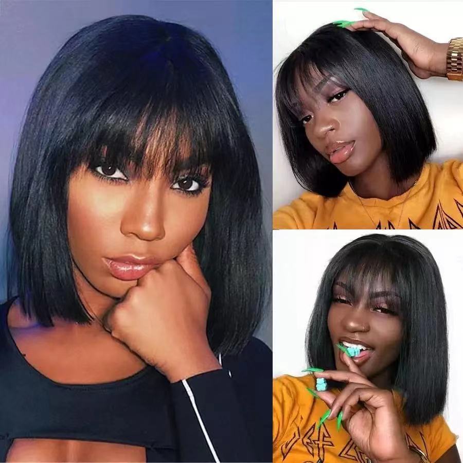 Wig Female Short Hair BoBo Head Air Bangs photo 4