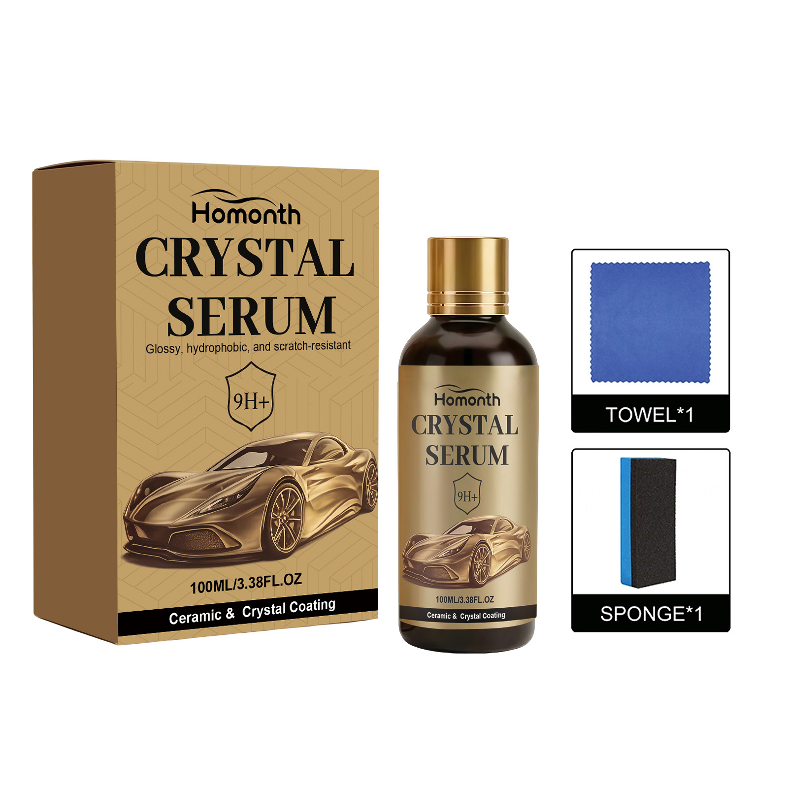 Car Ceramic Coating Kit, Paint Gloss Anti Stain Protective Coating Set With Tools photo 4