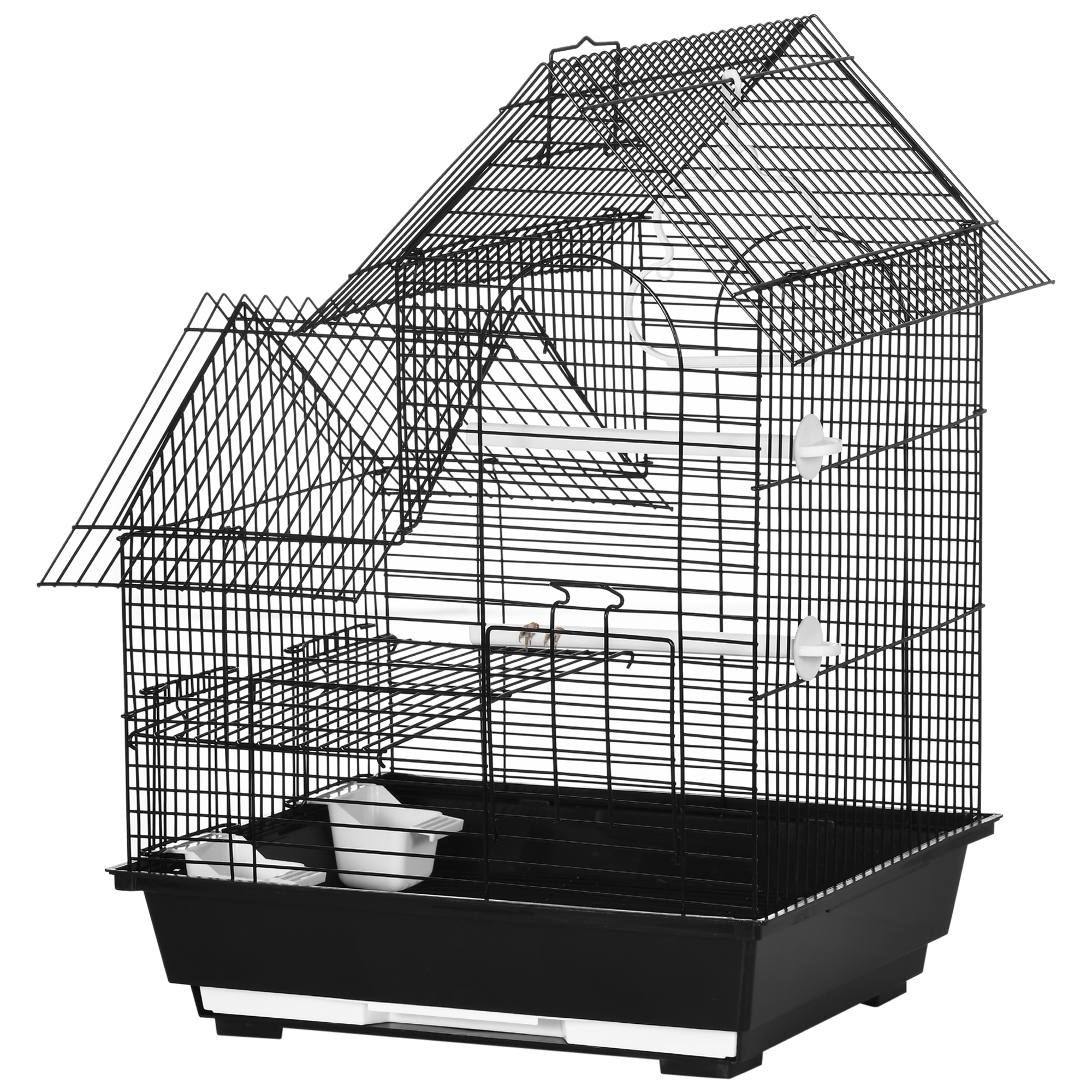 Small Bird Cage For Canaries Finches 47cm High With Swing 2 Perches Slide Out Tray 0.9cm Bar Spacing photo 7