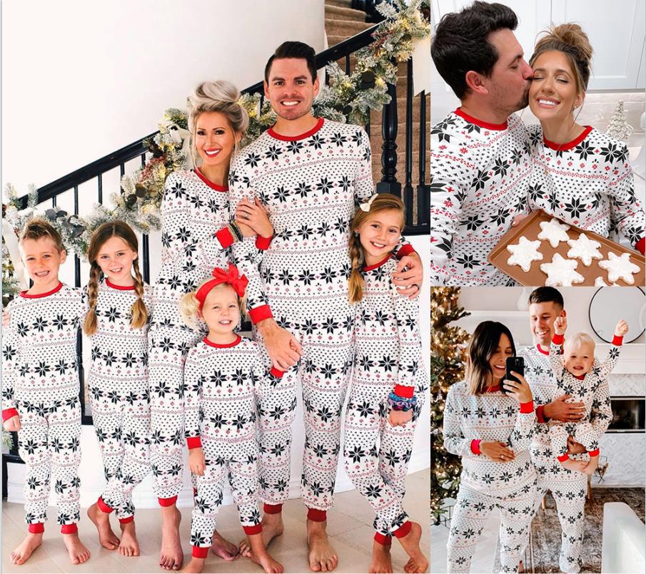 Polyester Black And White Contrast Color Christmas New Parent-Child Women's Casual Suit photo 4